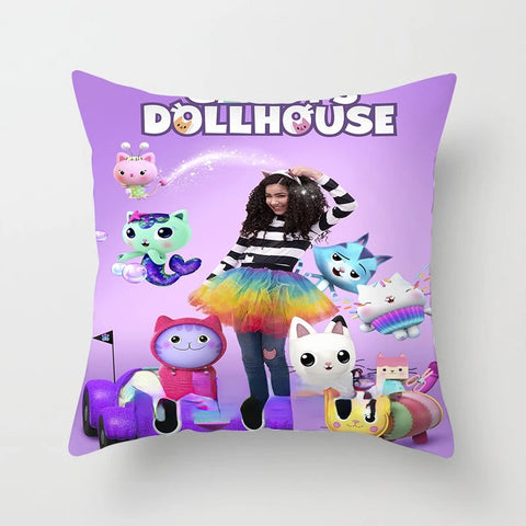 Kids Gabbys Dollhouse Gabby Cats Pillowcase 40x40cm 45x45cm  Decorative Pillows  60x60