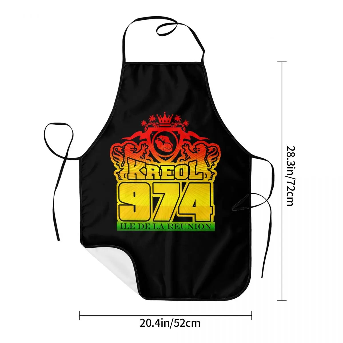 Custom Bib Kreol 974 Reunion Island Apron Men Women Unisex Adult Chef Kitchen Cooking Tablier Cuisine Painting
