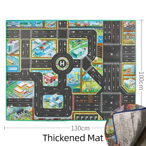 100x130 Kids Playmat Farm Road Portable Map Baby Educational Rugs Toddler Dinosaur Waterproof Play Mat Crawling Non-Toxic Carpet