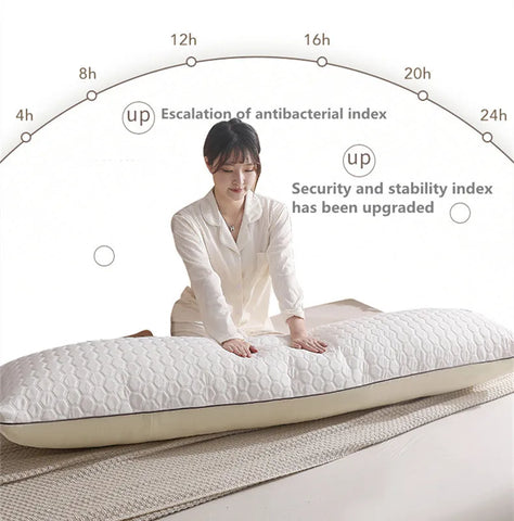 Nordic Luxury Cotton Pillow 48x180CM Bedroom Tatami Bed Sofa Protection Cervical Vertebra Sleeping Soft Double Long Pillow