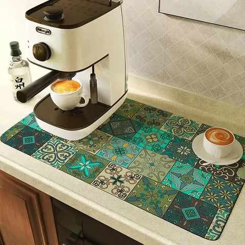 Super Absorbent Tableware Dish Drying Mat Drain Pads Table Placemat Coffee Drainer Rug Tea Cup Drink Holder Kitchen Decoration