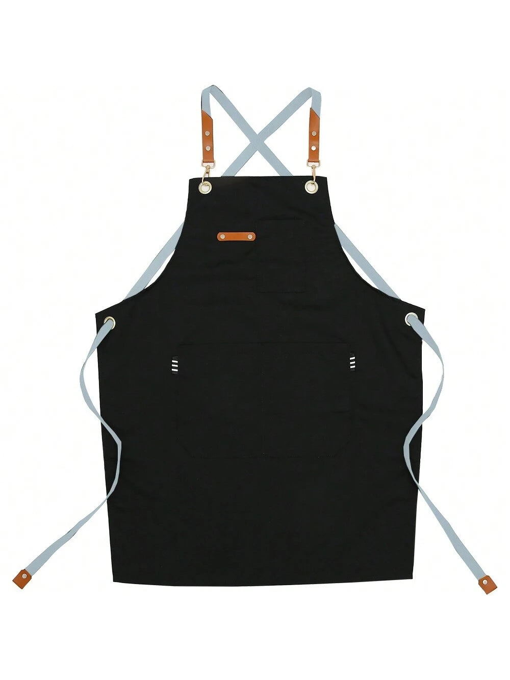 Fashion Unisex Work Apron For Men Canvas Black Apron Bib Adjustable Cooking Kitchen Aprons For Woman With Tool Pockets