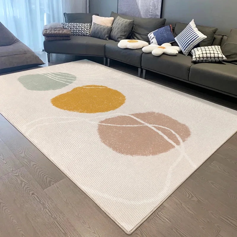 VIKAMA Square Nordic-style Carpet - A Simple and Luxurious Square Soft Crystal Fiber Rug, Suitable for Bedroom, Living Room or H