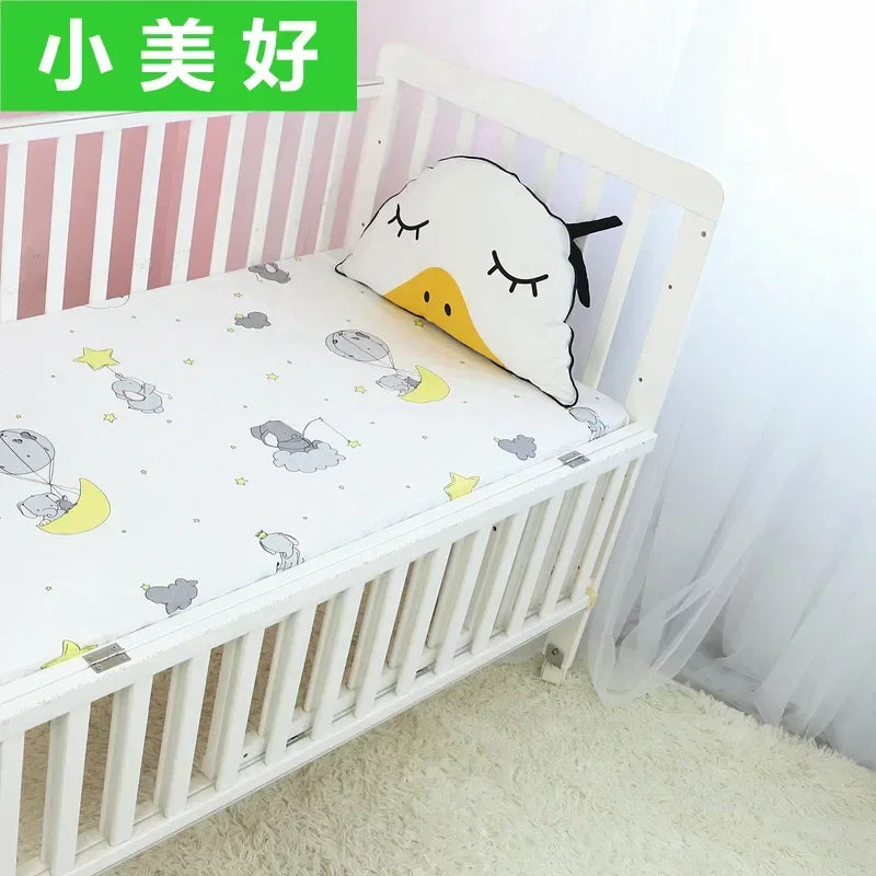 51x28inch(130x70 cm) Newborn Baby Fitted Crib Sheets Cartoon Print Bed Sheet Baby Bed Mattress Covers for Unisex Baby Boys Girls