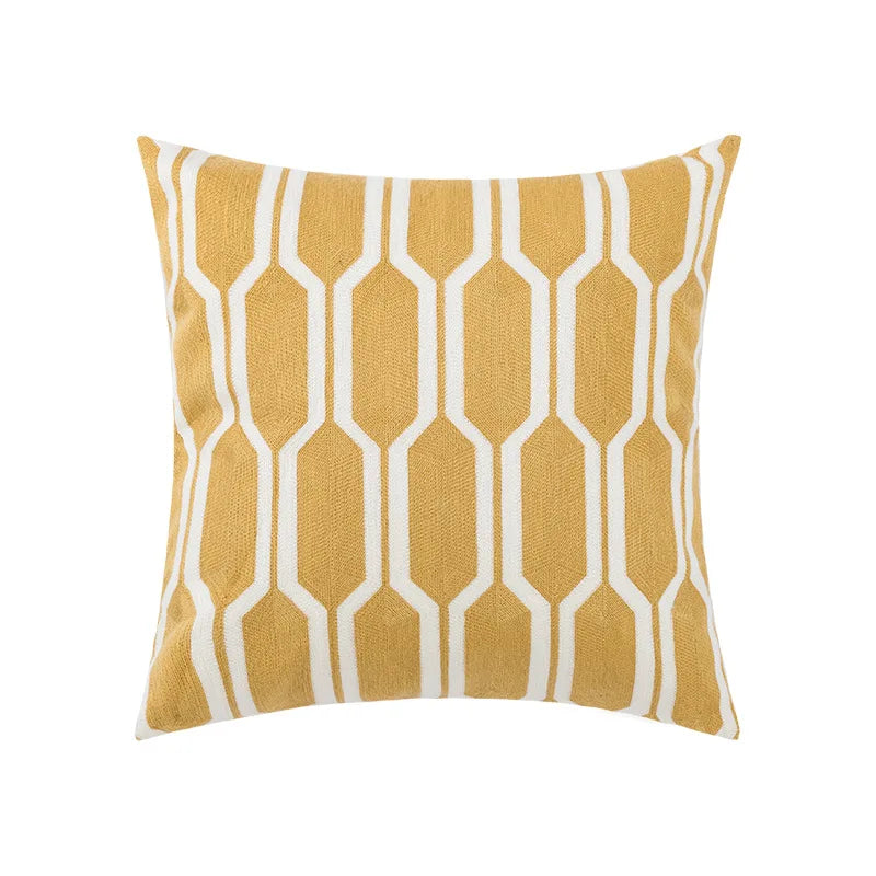 наволочки новог Cushion Cover Daisy Yellow Floral Geometric 45x45/30x50cm Blue Embroidery Soft Cozy Pillow Cover for Living Room