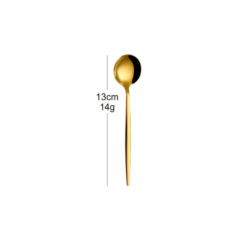 5/6 Pieces Gold Stirring Teaspoons Stainless Steel Mini Coffee Spoon Set Ice Cream Cake Dessert Spoon Mirror Kitchen Utensils