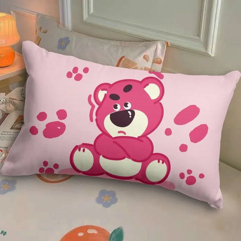 Disney Toy Story Strawberry Bear Pillowcase Cute Cartoon Kids Student Room Sleeping Pillowcase Sand Home Bedroom Room Decoration
