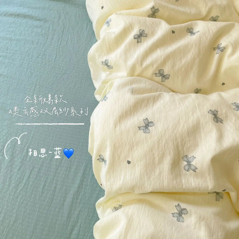 Ins Girls Strawberry Bedding Sets 2025 New Queen Size Bed Sheet Set Duvet Cover Set With Pillowcase No Filling