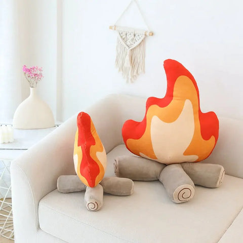 ZU 30/45cm Creative Plush Pillow Bonfire Stuffed Toy Funny Home Decor Campfire Cushion Emulational Fire Soft Doll