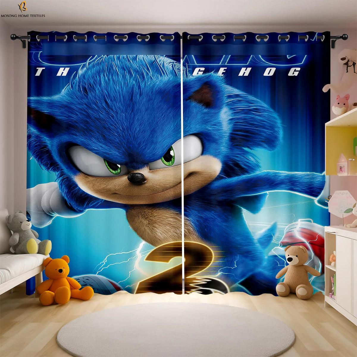 Cute Cartoon Cat Digital Printing Curtain Bedroom Living Room Kitchen Dormitory Decorative Curtain Easy To Wash And Care 2 PCS