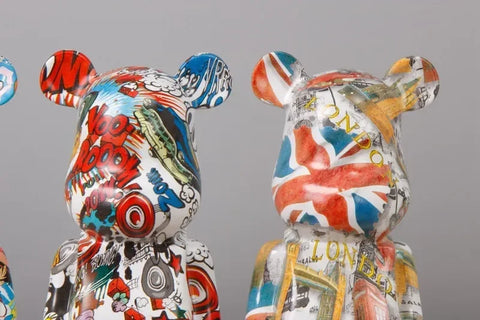 28cm Aesthetic Bear Figure Ceramics Saving Pot Statue Violent Bear Figurine Sculpture Luxury Livingroom Decoration Home Ornament