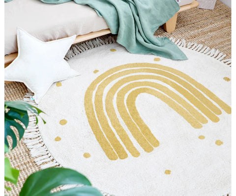 Cute Round Rug Bedroom Tassel Carpet Mat Bedside Kids Room Ddecoration Cartoon Floor Mats Home Soft Machine Washable Area Rugs