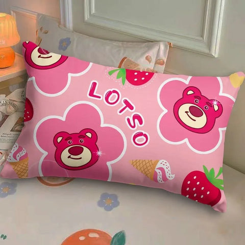 Disney Toy Story Strawberry Bear Pillowcase Cute Cartoon Kids Student Room Sleeping Pillowcase Sand Home Bedroom Room Decoration