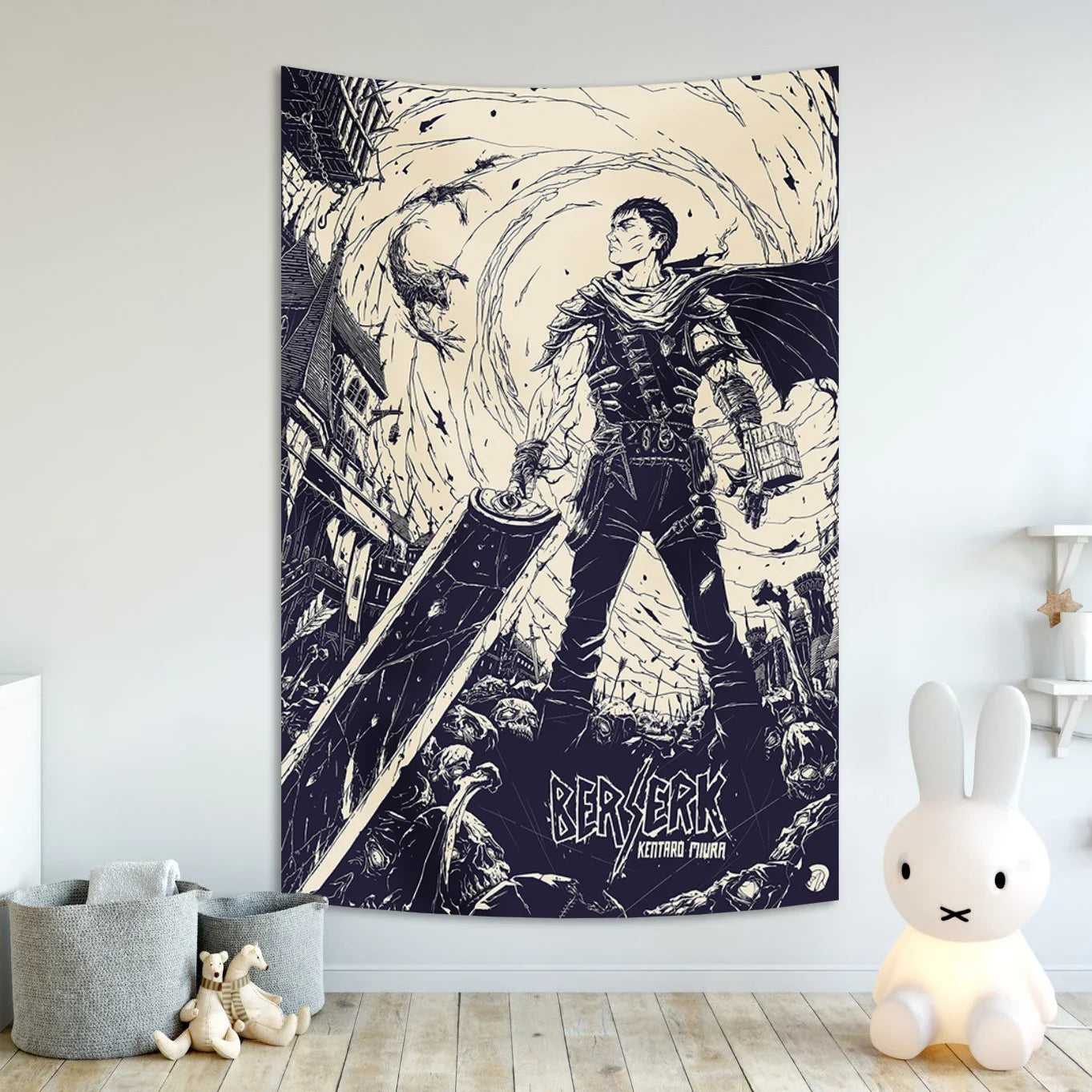 Anime Berserk Sacrifice Tapestry Hanging Printed Home Room Bar Cafe Aesthetic Art Wall Decor