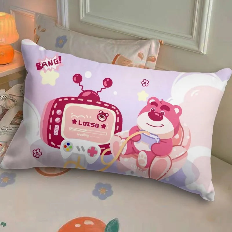 Disney Toy Story Strawberry Bear Pillowcase Cute Cartoon Kids Student Room Sleeping Pillowcase Sand Home Bedroom Room Decoration