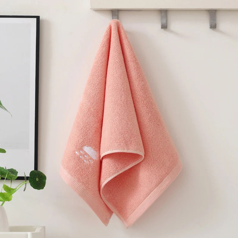 Bathroom cotton towel 74x34cm weather face towel embroidered word cute soft absorbent towel hand towel