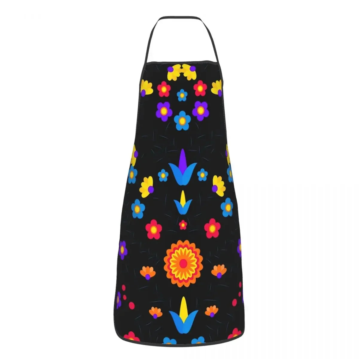 Unisex Beautiful Mexican Floral Art Apron Kitchen Chef Cooking Baking Bib Women Men Mexico Tablier Cuisine for Painting