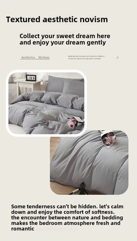 2025 New Washed Cotton Solid Color Single Quilt Set Skin Friendly Breathable Quilt Cover 180X220 200X230