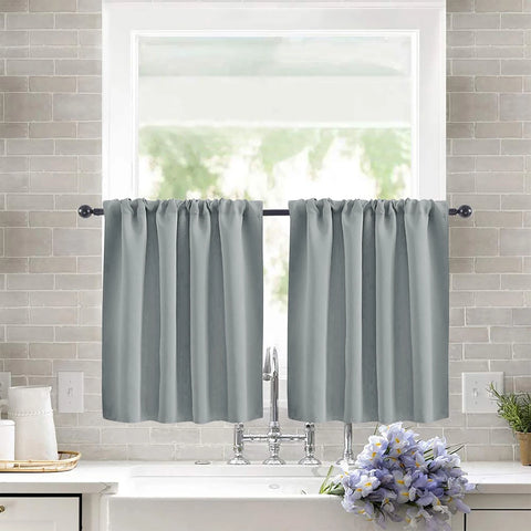 1pc Solid Short Curtain, Small Curtains for Kitchen, Bathroom, High Blackout Curtains for Home Decoration, UV Protection