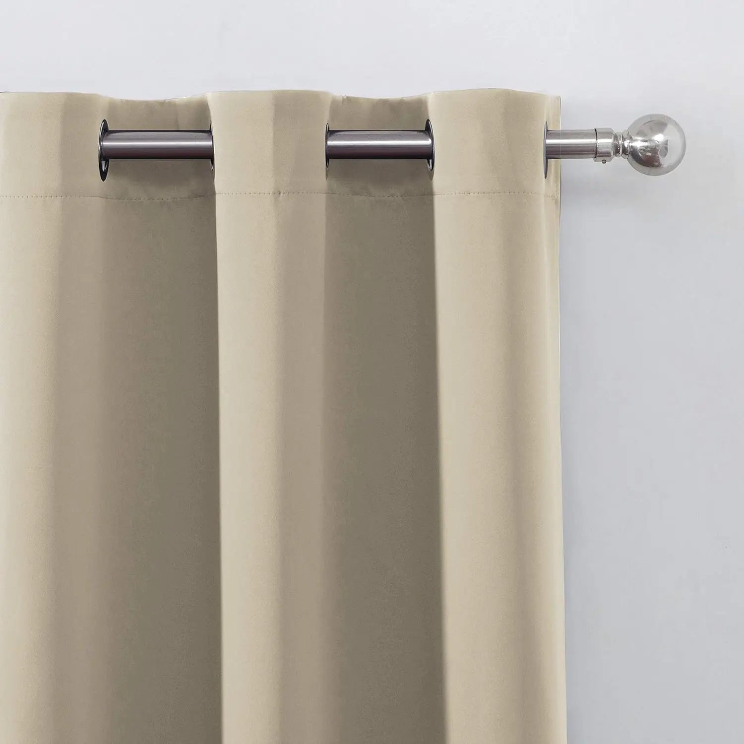 1PC Beige/Grey 100% Blackout Curtains with Grommets Total Privacy Drapes High Shade Shading Curtain For Living room Bedroom
