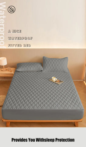 1PC Thicken Solid Color Checked Mattress Cover,Cotton-padded Breathable,Dust Proof,All SeasonsSuitable For The Bedroom,