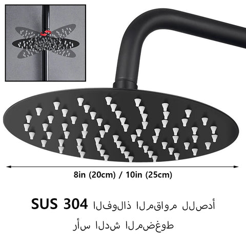 Split Rain Shower Column Set 304 Stainless Steel Shower Head Bathroom Water Connector Showers System Accessories Bathtub Faucet