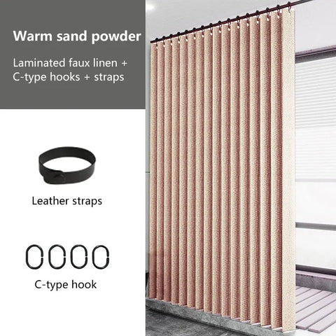 Laminated Imitation Linen Multi-color Large Ring Waterproof Strong Thick Cloth Opaque Shower Curtain, Suitable for Bathroom Use