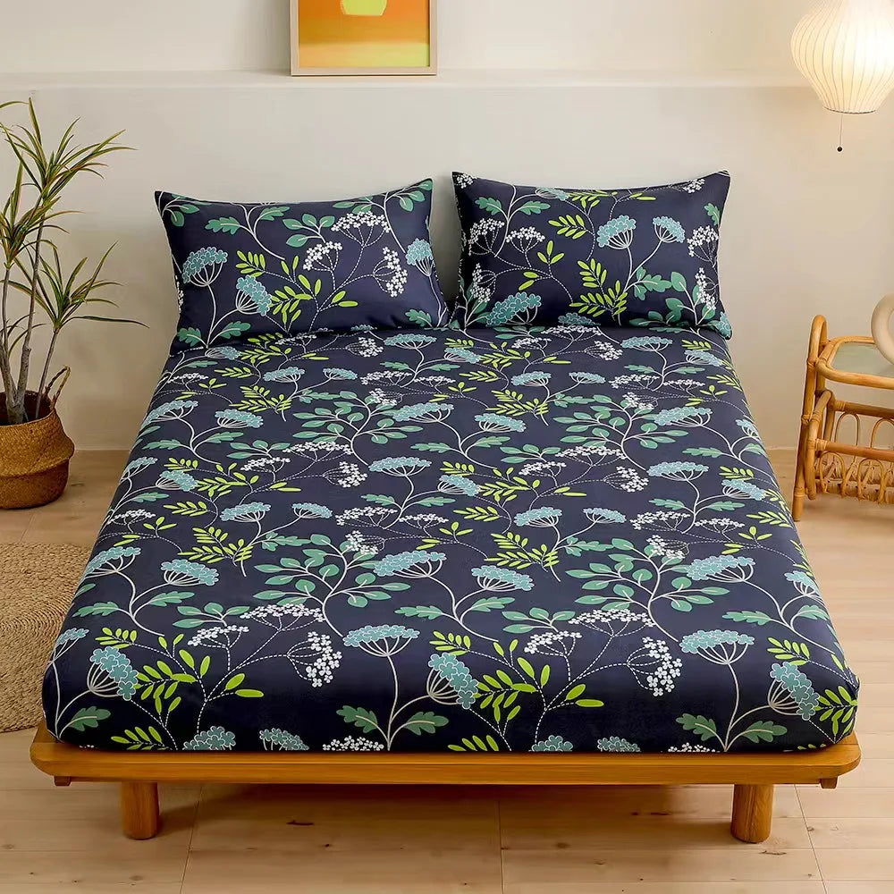 Bonenjoy Sheet on Rubber Band Kids Bed Sheet Cartoon Cars Printed Fitted Sheet for Boy Single Fitted Bed Sheet with Pillowcase