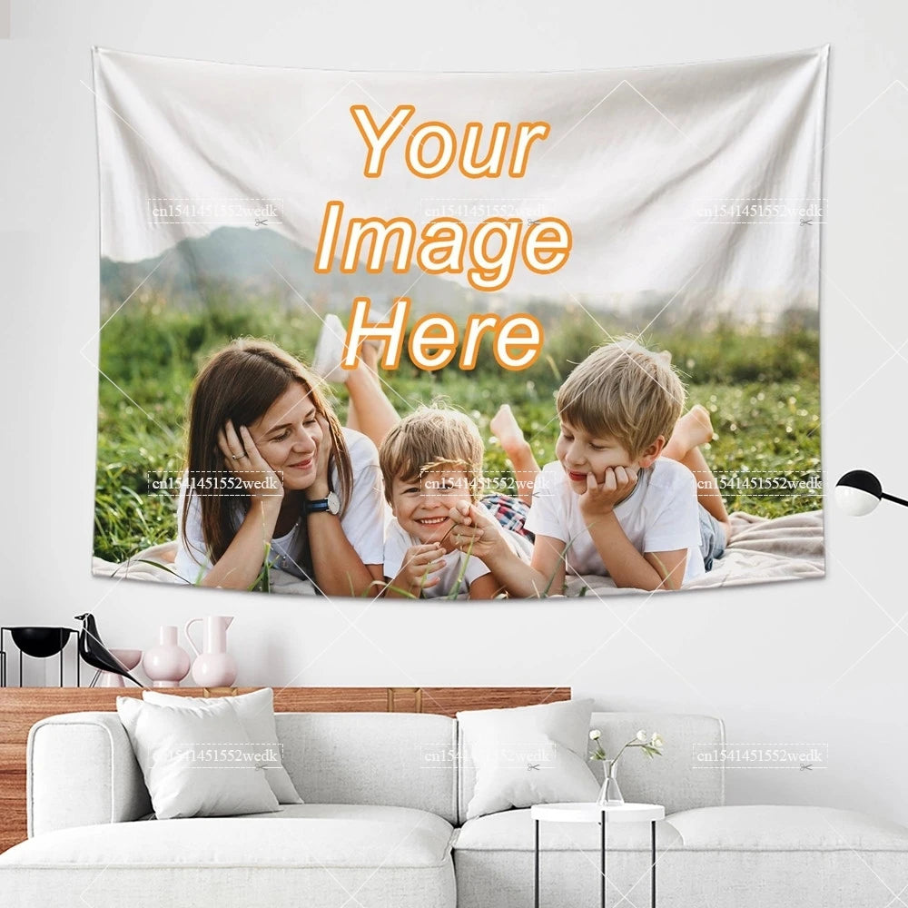 Custom Tapestry Wall Hanging Room Decor Aesthetic Personalized Tapestry Boho Hippie DIY Tapestries Party Backdrop Home Decor