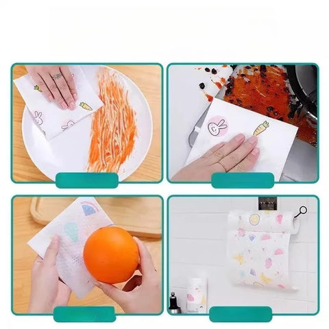 Disposable thickened kitchen paper towels, non-greasy, used for washing dishes, dual-purpose for wet and dry cleaning.
