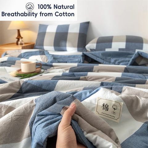 Summer 100% Cotton Thin Quilt Comforter Soft Air Conditioning All Season Quilt/Duvet/Blanket Lightweight Bed Cover Soft Bedding