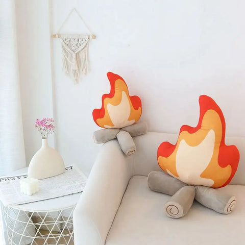 ZU 30/45cm Creative Plush Pillow Bonfire Stuffed Toy Funny Home Decor Campfire Cushion Emulational Fire Soft Doll