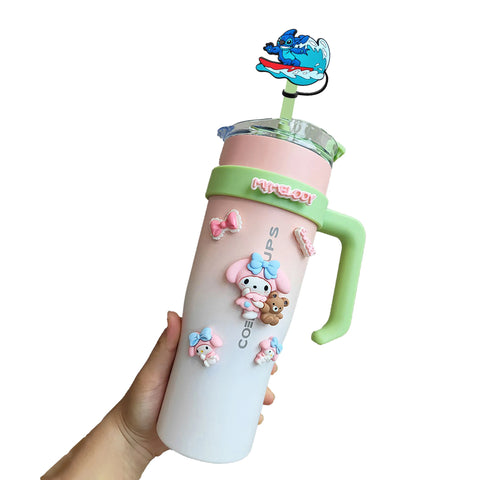 Disney Stitch Cartoon Silicone Straw Covers For Water Glass Bottle Drinking Dust Cap Straw Tip Cover Cup Accessories For 10mm
