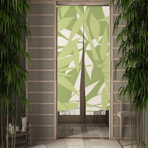 Summer Tropical Plant Leaves Door Curtain Turtle Leaves Partition Curtains Modern Room Kitchen Entrance Hanging Half-Curtain