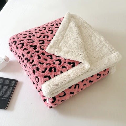 Double Layer Fleece Blanket Autumn Winter Thick Warm Office Nap Throw Blankets for Sofa Bed Single Double Soft Plush Comforter