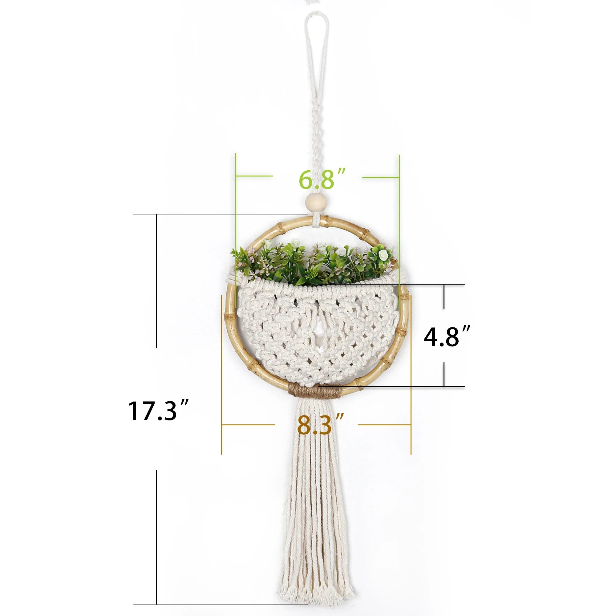 Macrame Wall Hanging Nordic Ins Door Wall Decoration Home Background Round Wall Tapestry Woven Flower Pot  Dorm Room Decor