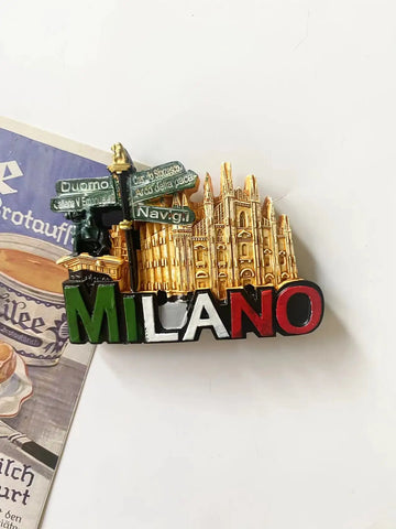 European Souvenir Refrigerator Magnet Milan Venice European Stereo Resin Magnet Home Decoration Gift Gift