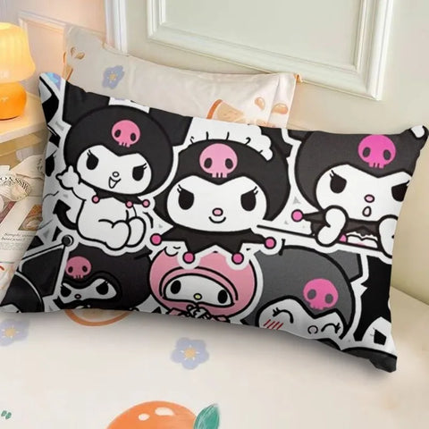 Sanrio Kuromi Pillowcase Cute Cartoon Kids Student Room Sleeping Pillowcase Sofa Cushion Cover Home Bedroom Room Decoration