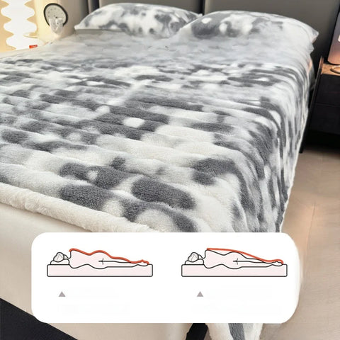 Thiened Rabbit Fur Warm Mattr Winter Home Use Milk Velvet Soft Pad Coral Velvet Bed Protector Tee Piece Set