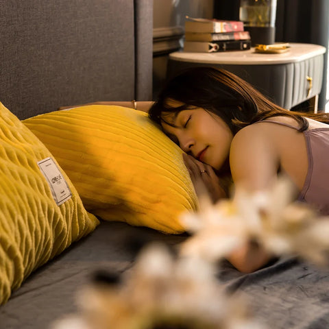 Puffy Duvet Cover Super Soft Plush Bedding Set Fall And Winter Thickened Plush Double Bed Cove