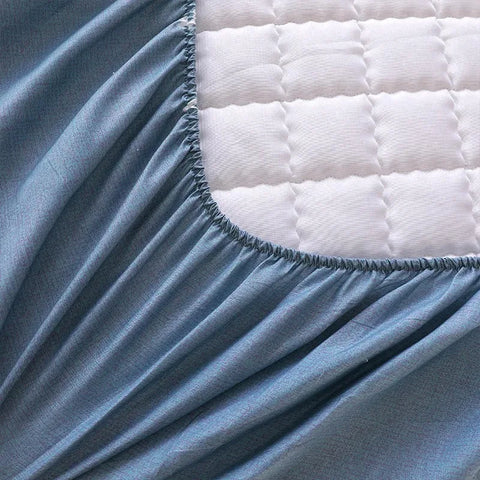 Waterproof Bed Cover Solid Color Fitted Bed Sheet With Elastic Band Anti-slip Adjustable Mattres Protector Fitted Sheet For Home