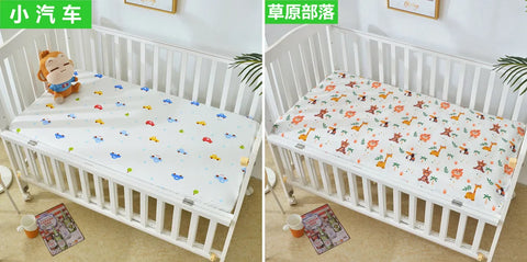 51x28inch(130x70 cm) Newborn Baby Fitted Crib Sheets Cartoon Print Bed Sheet Baby Bed Mattress Covers for Unisex Baby Boys Girls