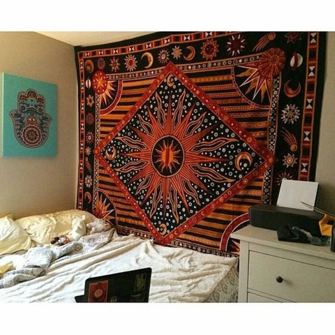 Indian Tarot Divination Mandala Tapestry Hippie Tapestry Bedroom Living Room Backdrop Decor Bohemian Home Decor Aesthetic Tapiz