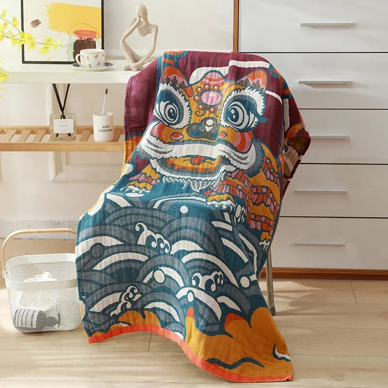 Nordic 21 Styles New Bohemian Floral Printing Adult Soft Absorbent Cotton Gauze Beach Bath Towel Bathroom Accessories 80×160CM