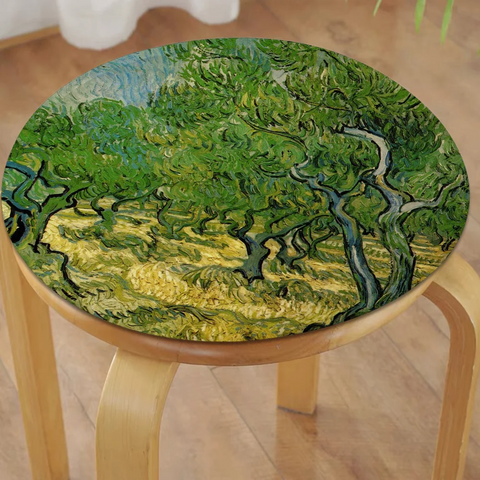 Van Gogh Nordic Printing Stool Pad Patio Home Kitchen Office Chair Seat Cushion Pads Sofa Seat 40x40cm Buttocks Pad