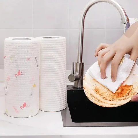 500/50pcs Disposable Rags Kitchen Non-Woven Cleaning Cloth Thicken Small Washing Dishcloths Rag Wipe Home Scouring Pad Wholesale