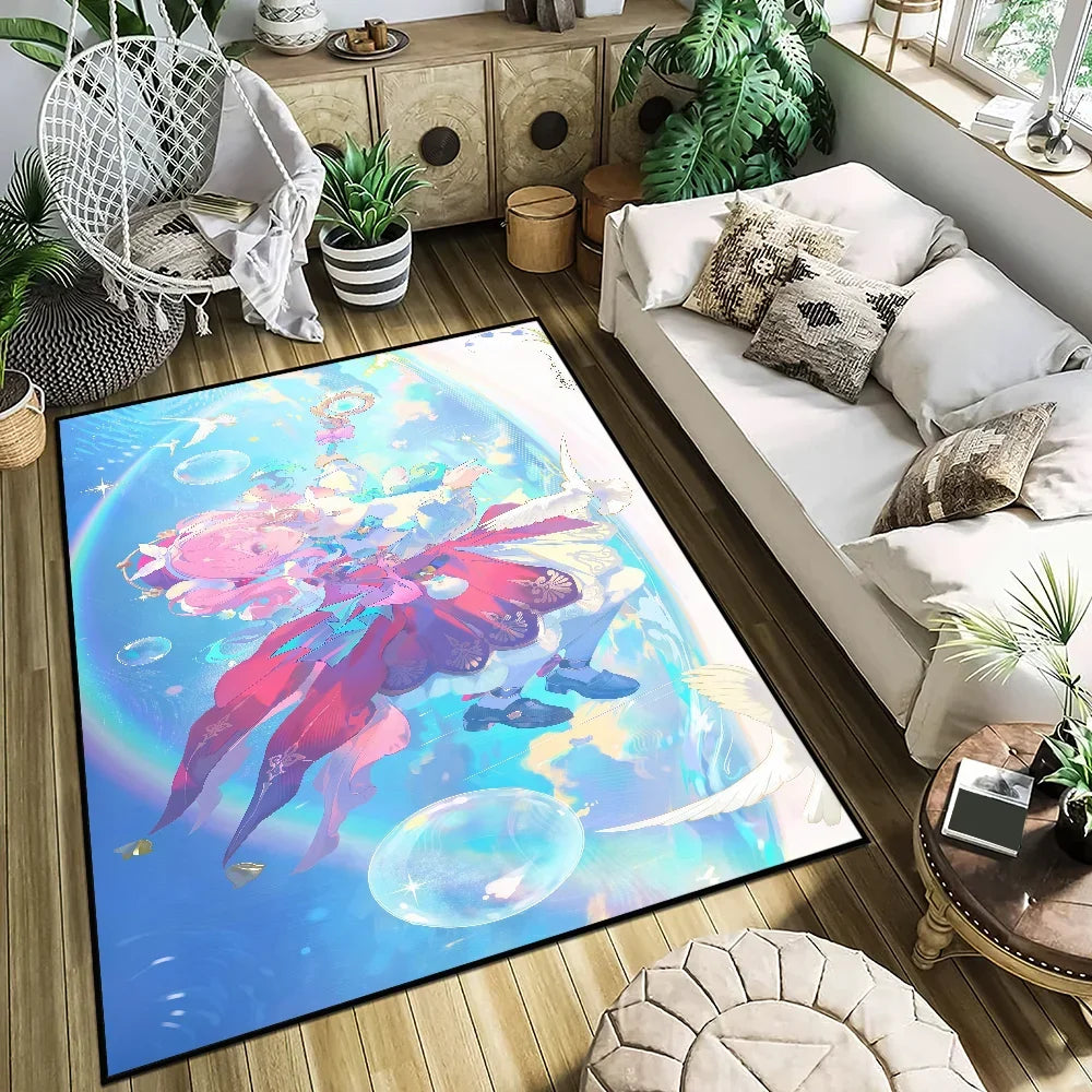 Hyacines small carpet Anti-Slip Honkai Kitchen Bedroom Handmade Game Tufted Rug Rail Carpet Living Star Room Entrance Decoration