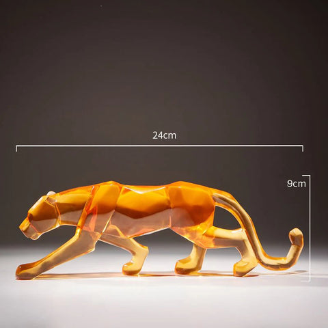 Modern Fortune Transparent Money Leopard Resin Ornaments Office Table Sculpture Crafts Home Livingroom Desk Figurines Decoration