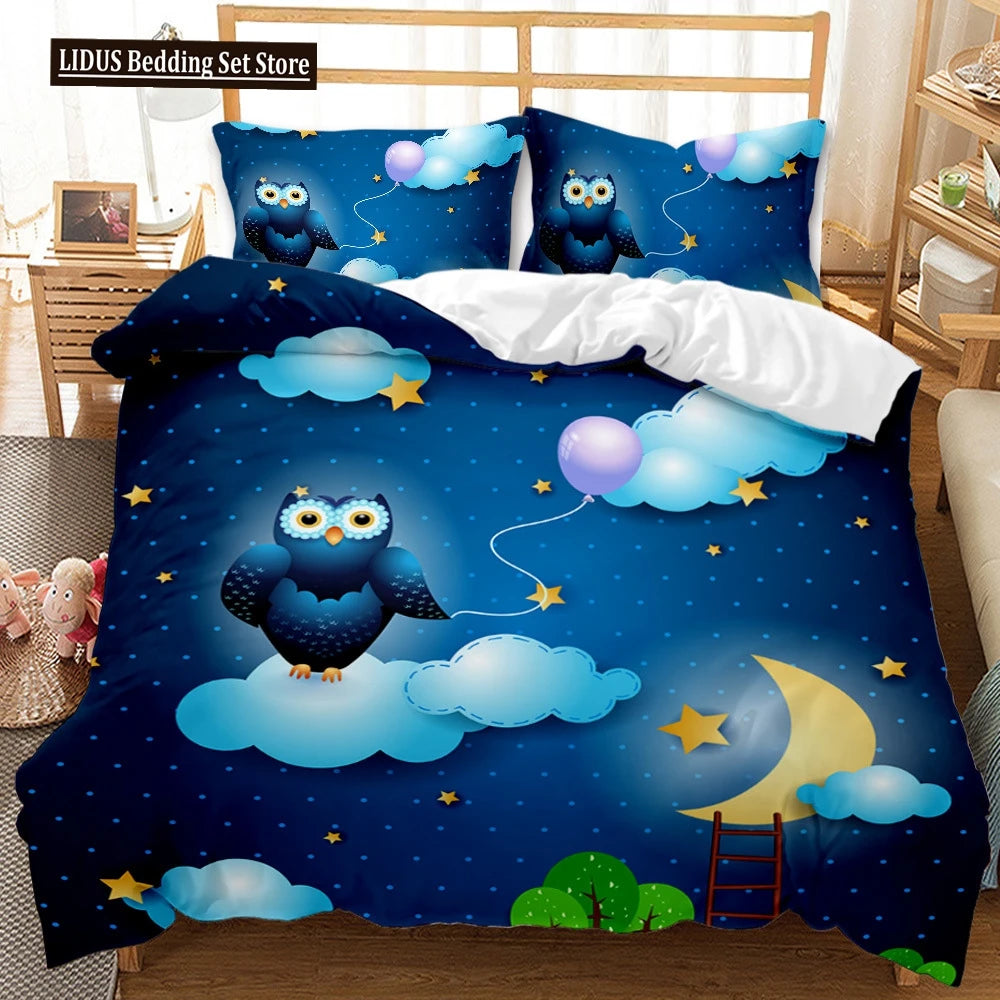 Astronaut Duvet Cover Set Space Bedding Set 3D For Kid Boy Girl Teen Sky Galaxy Themed Polyester Comforter Cover Queen King Size