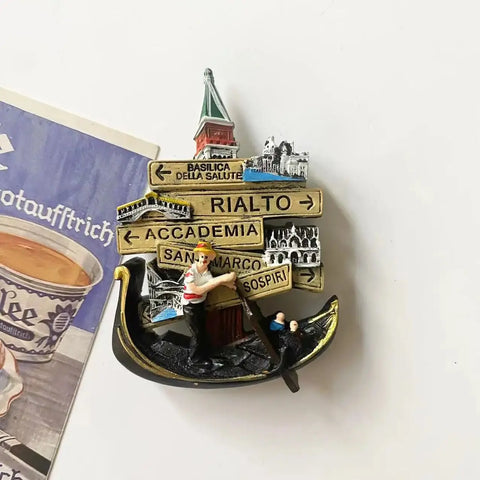 European Souvenir Refrigerator Magnet Milan Venice European Stereo Resin Magnet Home Decoration Gift Gift